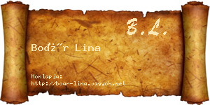 Boár Lina névjegykártya